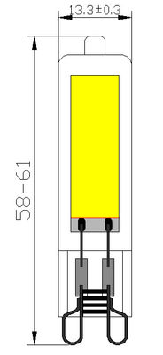 BULBO DE VIDRO COMPLETO 120lm/w 2700K FML-003 do diodo emissor de luz de G9 3W